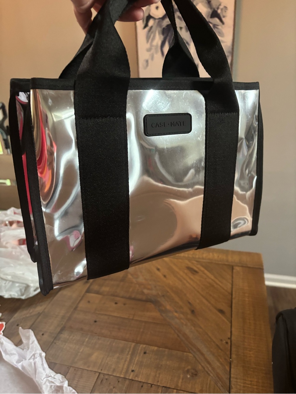 Mini case-mate Silver Metallic Jelly Tote